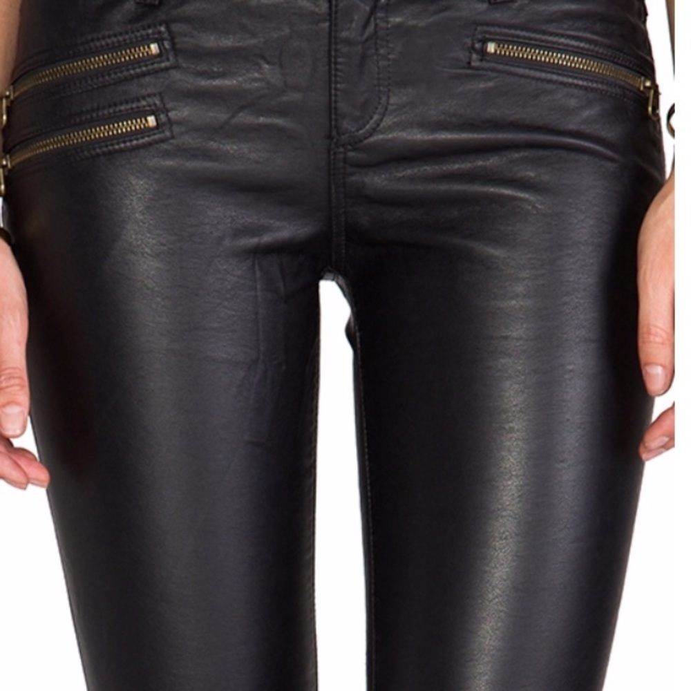 Skinny vegan leather. FREE PEOPLE